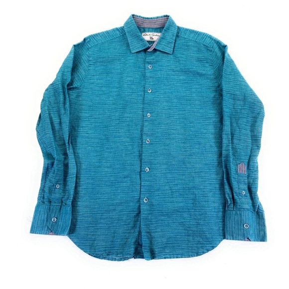 Robert Graham Blue Textured Button Down Shirt - Picture 2 of 13